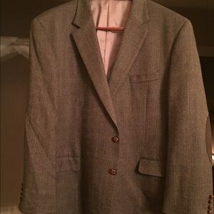Men's Brown Herringbone Tweed Blazer.